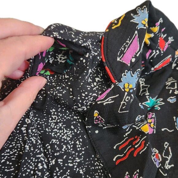 Platinum By Dorothy Schoelen Vintage 80s Abstract Funky Blazer Jacket Women SZ M - Picture 12 of 16